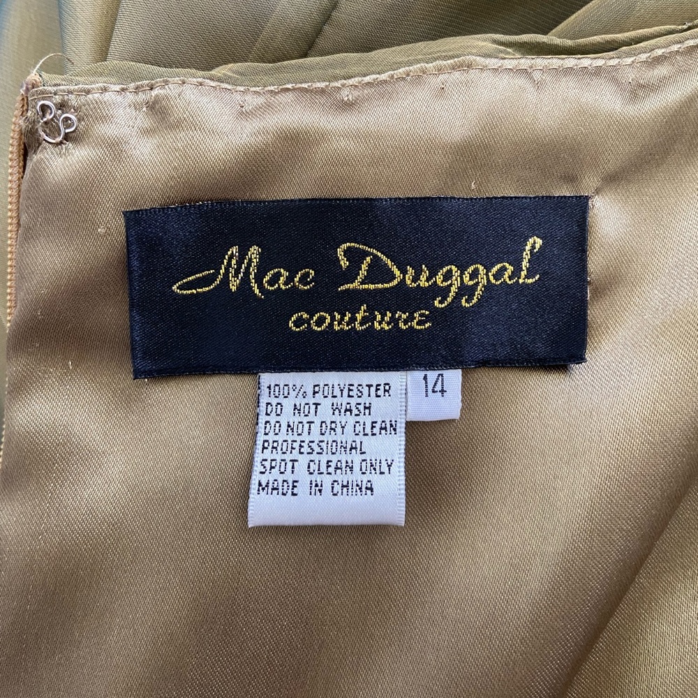 Vintage Mac Duggal Green Ruffle Gown Size 14 - Picture 11 of 12